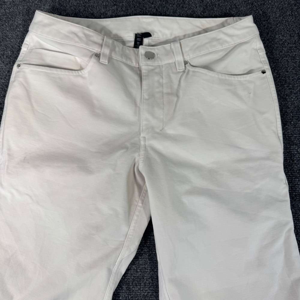 Lululemon Lab Mens White Slim Fit 5-Pocket Pants Size 31 Articulated Knee